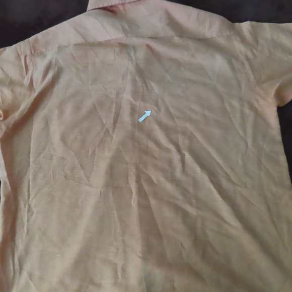 vintage 50s 60s permanent press unbranded loop collar shirt orange L 16-16.5 - Picture 7 of 10